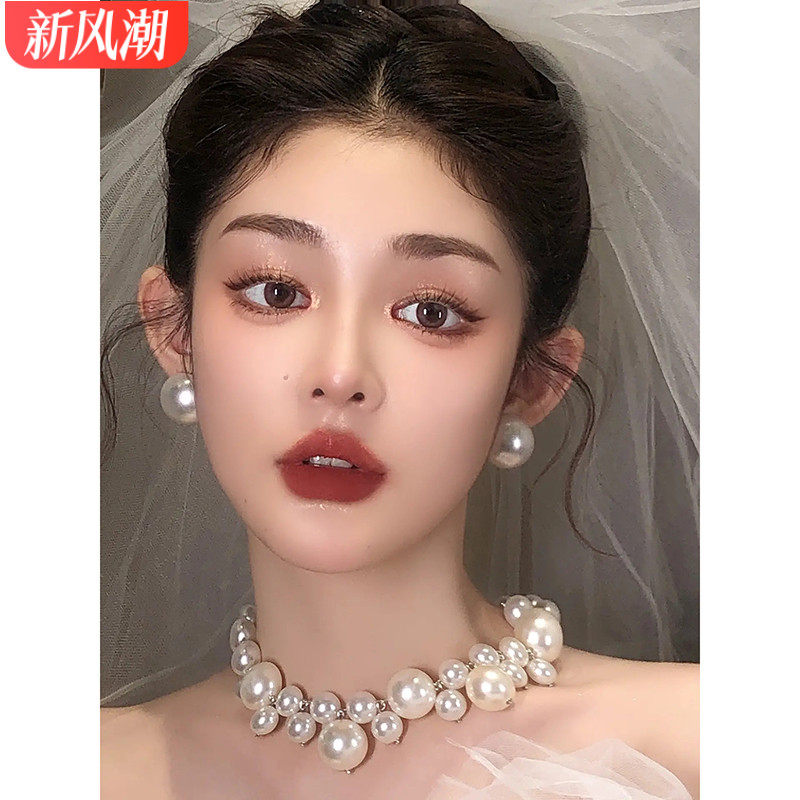 新娘珍珠项链夸张礼服婚纱配饰品