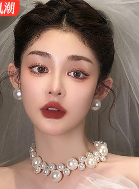 新娘珍珠项链夸张礼服婚纱配饰品
