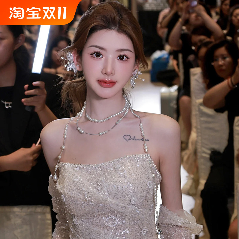 新娘珍珠项链耳环婚纱礼服配饰品