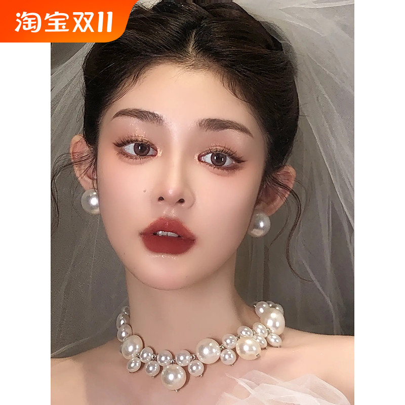 新娘珍珠项链夸张礼服婚纱配饰品