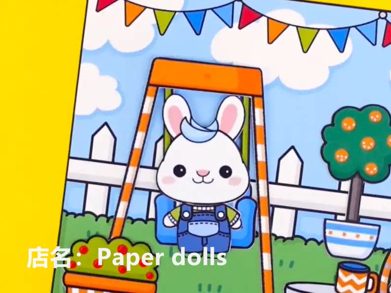 新品可爱小兔兔纸娃娃材料包图纸包小女孩换装diy手工娃娃换装