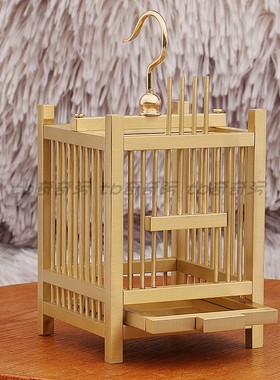 全铜鸟蝈蝈笼蟋蟀蛐蛐小笼子方形