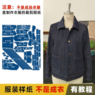 25021 短款牛仔外套-纸样裁剪图（非成衣）