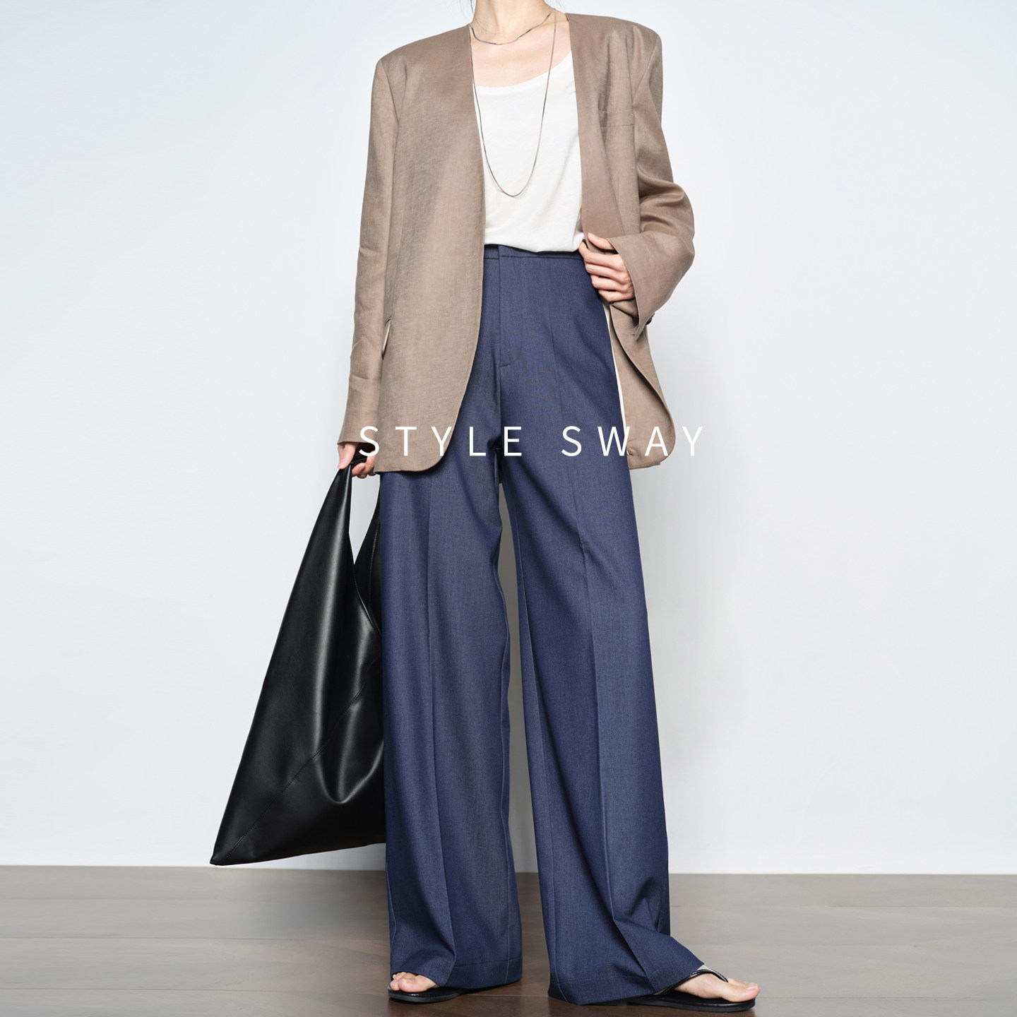 牛仔蓝阔腿裤女春秋季2026新款老钱风高个子早春休闲垂感西装裤子,女装/女士精品,休闲裤,淘宝优惠券,粉丝福利购,淘宝优惠卷