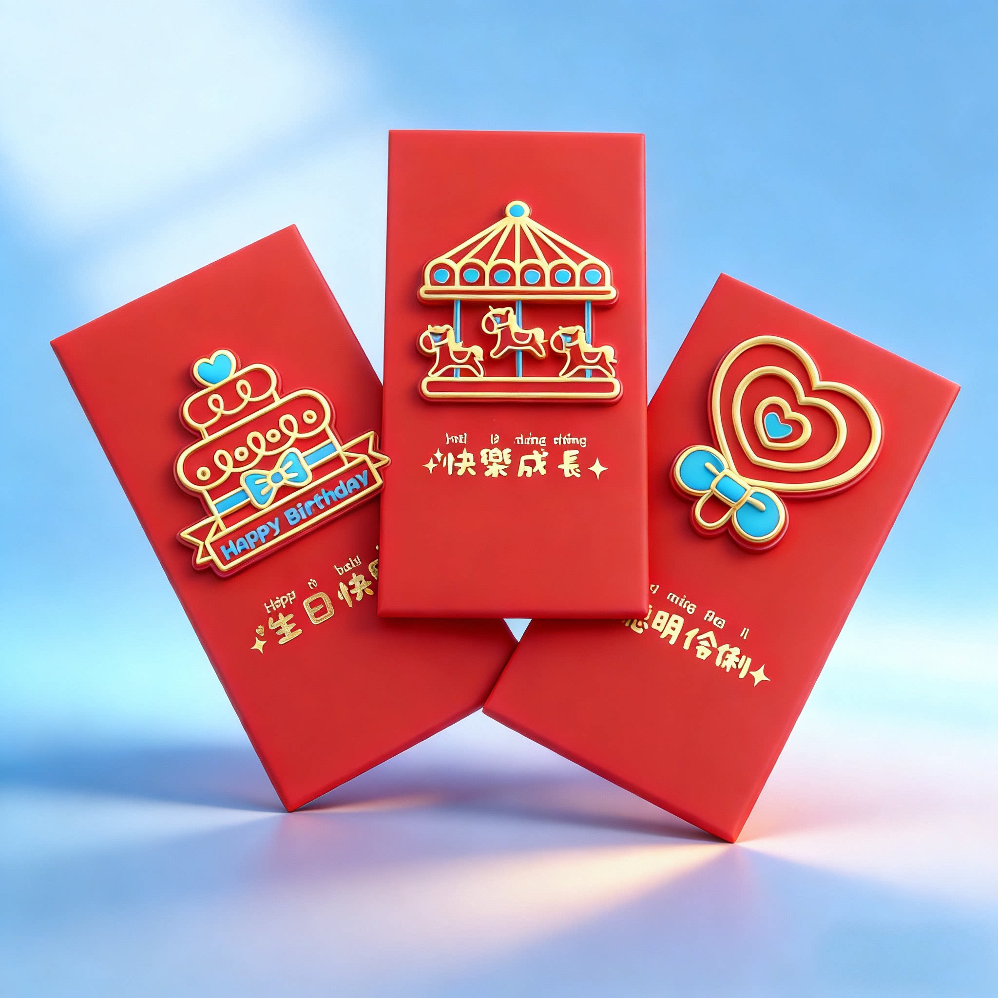 新生儿童满月聪明伶俐快乐成长利是封个性小王子红包百元生日红包