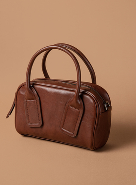 素创头层牛皮斜挎包高级感通勤轻奢单肩手提包SG60096【谷予】