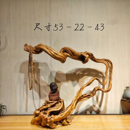 崖柏根雕艺毛笔挂玄关办公室桌面客厅民宿家居创意手串架饰品摆件