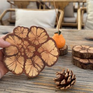 天然龙须藤杯垫自然茶垫实木茶壶隔热托高品质原木藤木树根茶杯托