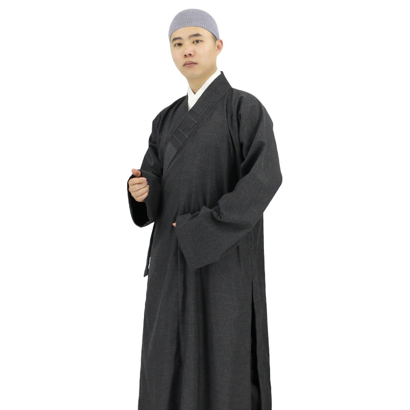 和尚长褂春秋季僧袍毛呢服僧服出家人男女善之缘加厚僧衣大褂长衫