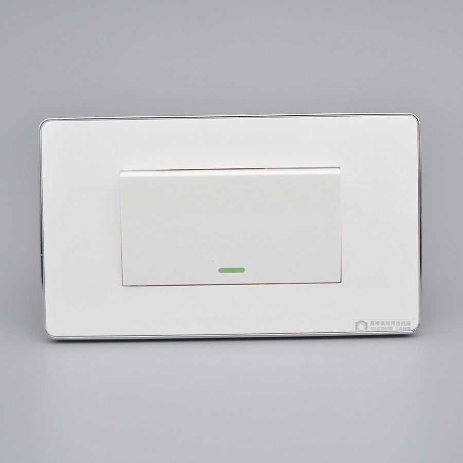 120型单开双控开关面板118小号三开双控带荧光2开电源灯开关插座