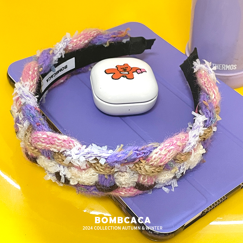 秋冬甜美感毛绒编织发箍bombcaca