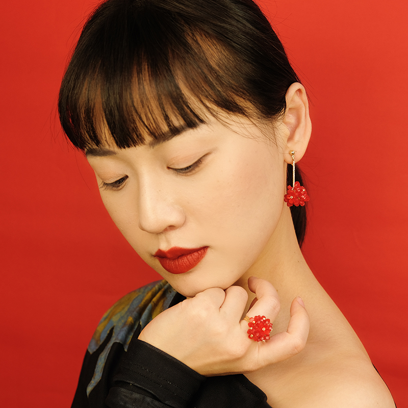bombcaca新中式红梅女新年耳环
