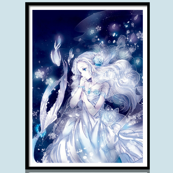 印花新款十字绣卡通梦幻女孩