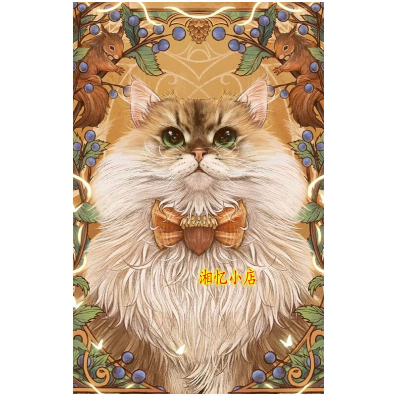 新款印花正品DMC十字绣客厅卧室书房玄关简约现代动物画 猫咪