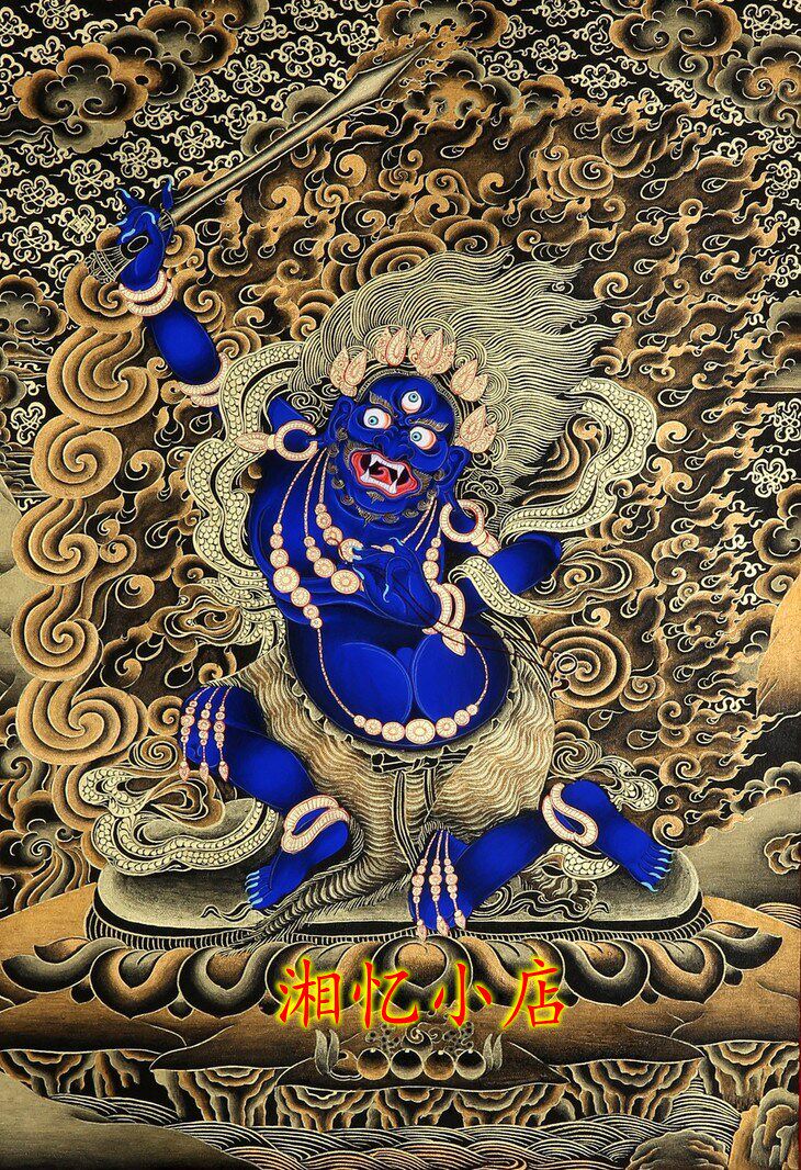 印花DMC纯棉线十字绣套件客厅人物不动尊明王黑金唐卡 鸡的守护神