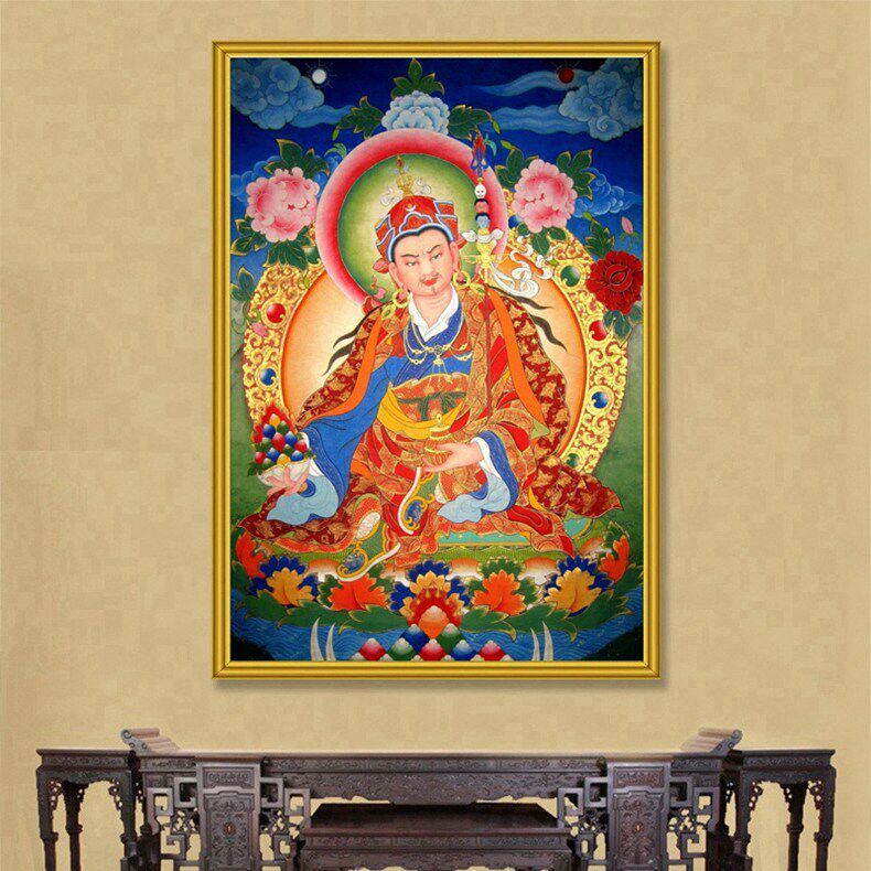 纯棉套件佛堂挂画财神爷十字绣