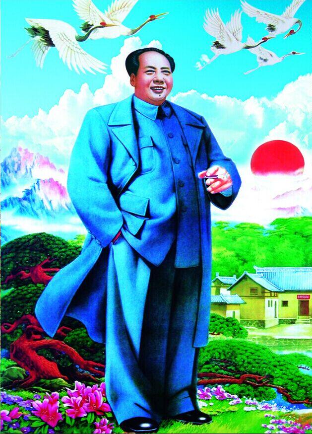 印花纯棉线毛主席十字绣