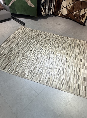 【176】直播秒杀特价242*340cm现货印度进口灰色手工牛皮毯