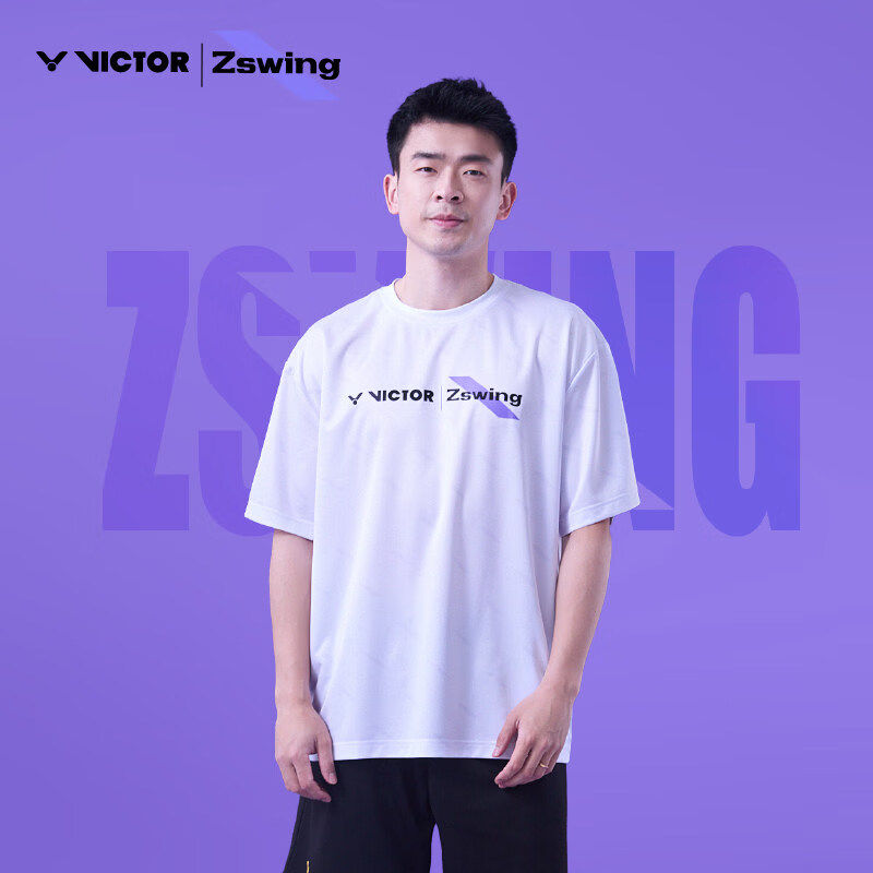 thumbnail for Victor Victory Badminton Clothing Men's and Women's Short-Sleeved T-Shirts Zheng Siwei's Same Style Knitted Short-Sleeved T-Shirt