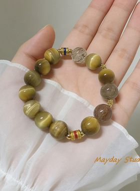 新中式虎眼石手串显白手链