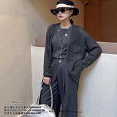 开衫 特价 2025秋冬00011女装 珠片镂空口袋针织长袖 SUI迪素正品