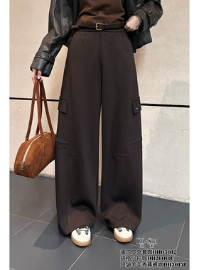 DI-SUI迪素欧韩站2025秋冬新品女装36158时髦口袋工装阔腿羊毛长