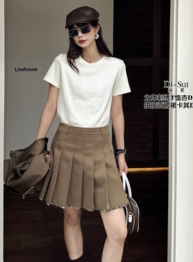 DI-SUI迪素欧货2025新品26025秋冬女装简约时尚圆领立体刺绣短袖