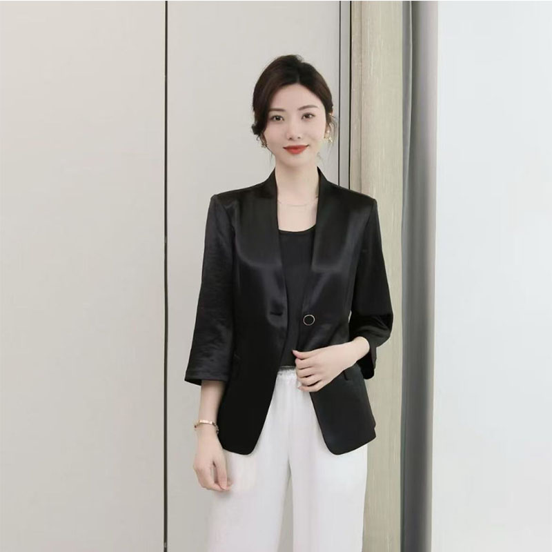 新中式国风春秋小西装外套女大码