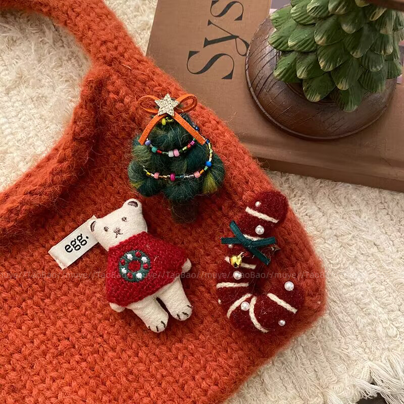 圣诞穿搭配饰可爱毛衣胸针高端~