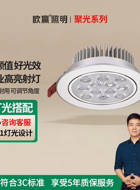 欧赢led射灯嵌入式天花灯12w18w24w瓦商用眼镜店铺黄金聚光珠宝灯