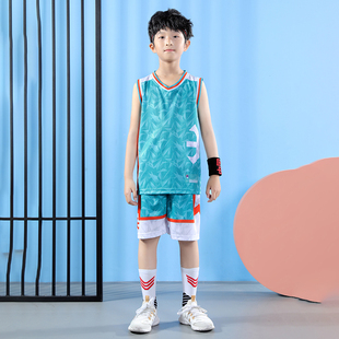 背心儿童比赛训练队服定制印制衣JL 218 男舒适透气无袖 篮球服套装