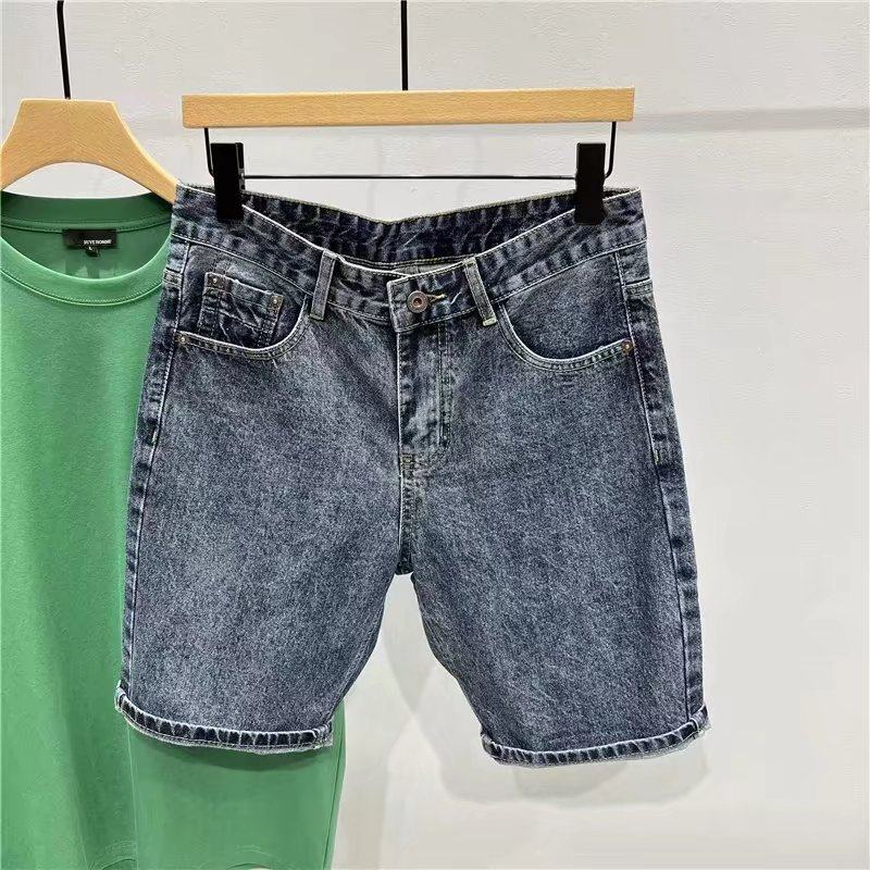 牛仔短裤男夏季薄款宽松直筒美式中裤潮牌复古纯色百搭五分裤子,男装,牛仔裤,淘宝优惠券,粉丝福利购,淘宝优惠卷