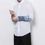 常年款秋冬季风刺绣立领复古衬衫可加厚内搭上衣B370-CS02P70，男装衬衫，电商B370-A