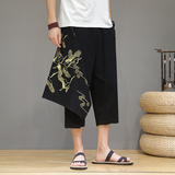 常年现货款夏季七分裤仙鹤刺绣可拆卸休闲裤B370-K20特批P40，男装牛仔裤，电商B370-A