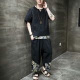 常年款春夏秋季风短袖T恤印花上衣套装九分裤B370-TZ32P55，男装T恤，电商B370-A