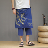 常年现货款夏季七分裤仙鹤刺绣可拆卸休闲裤B370-K20特批P40，男装牛仔裤，电商B370-A