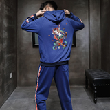 秋冬季日系风粹敦煌刺绣套装连帽上衣宽松B370-TZ22特批P60，男装休闲套装，电商B370-A
