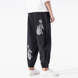 常年现货款风刺绣束脚裤大码休闲裤B370-CK13P40，男装休闲裤，电商B370-A