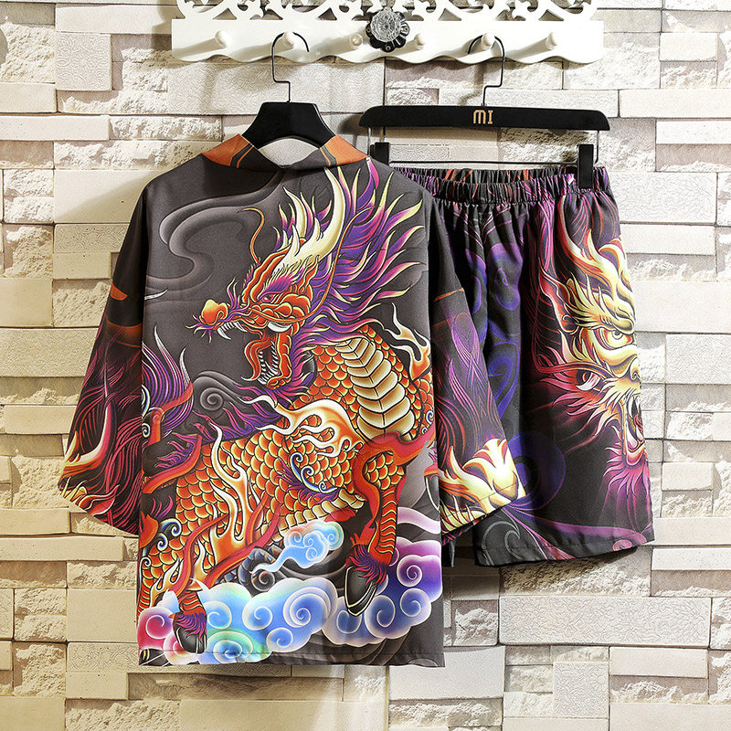 常年款夏季风道袍汉服开衫和服防晒衣套装上衣B370-TZ55-P70，男装防晒衣，电商B370-A