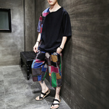 常年款现货春夏季风拼接套装短袖沙滩裤短裤B370-TZ10P60，男装牛仔裤，电商B370-A