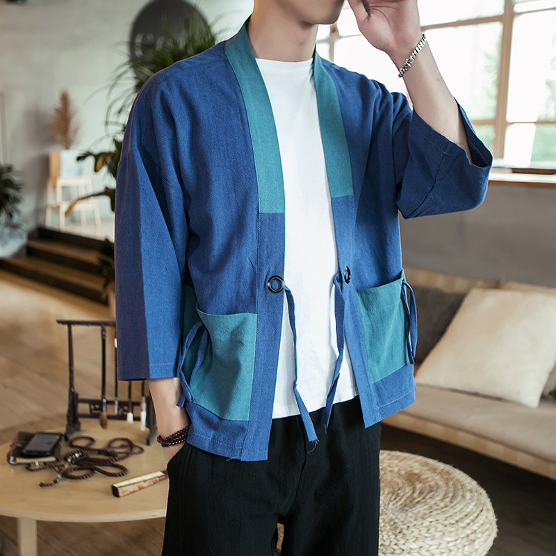常年款春夏秋季风木板风道袍拼色上衣防晒服B370-8809P45,男装防晒衣,电商B370-A