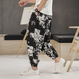 常年款现货款春夏季风棉麻九分宽松大码休闲裤B370-K206P40，男装休闲裤，电商B370-A