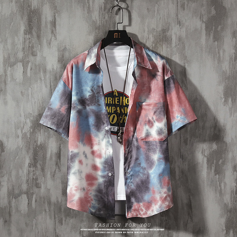 常年款春夏季风日系港风染色上衣宽松大码衬衫B370-CS11P35，男装衬衫，电商B370-A
