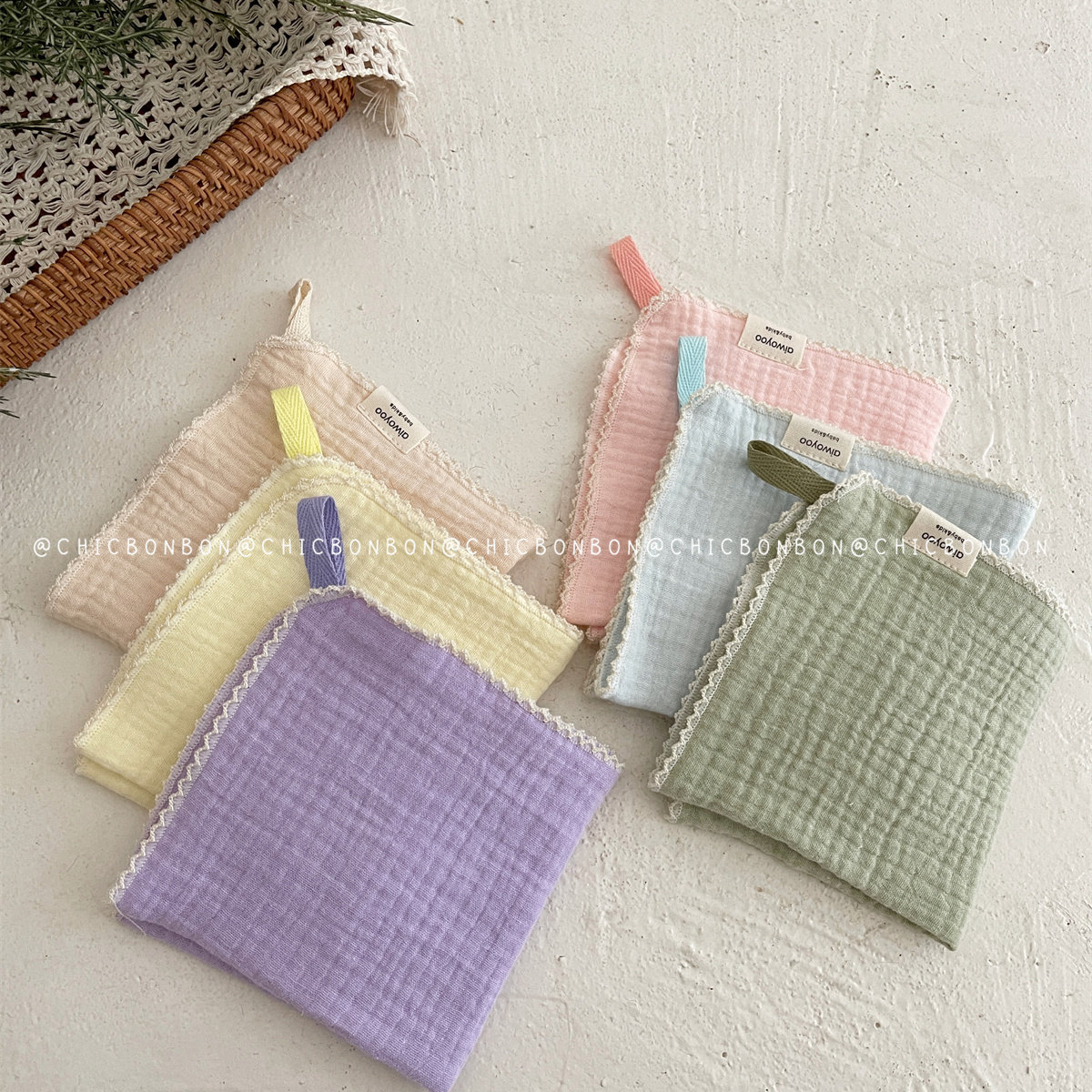 方巾婴儿宝宝儿童新生柔软吸水手帕纯棉幼儿园定制刺绣名字洗脸巾