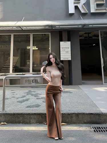 美拉德色系中袖T恤女休闲裤套装