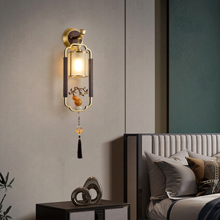 新中式焊锡灯罩壁灯客厅背景墙禅意壁灯中国风卧室床头壁灯新款
