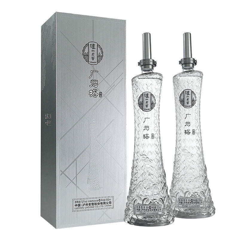 【爆款礼盒】泸州老窖广州塔珍品52度500ml*2浓香型白酒送礼高档