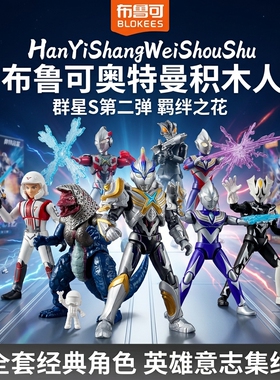 布鲁可积木人群星S版第二弹2代艾克斯闪光装甲胜利队迪迦男孩礼物