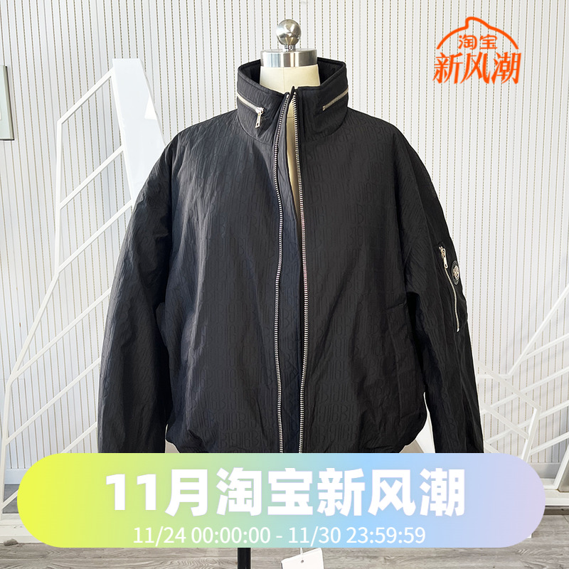 波司登2024时尚黑金系列酷飒立领短款男女同款夹克外套羽绒服