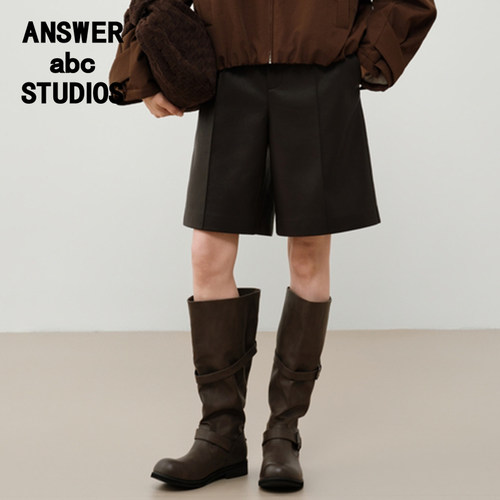 answer女装皮短裤PU气质修身